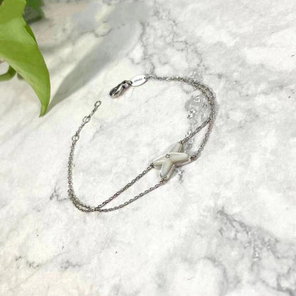 Mysitc JEUX BRACELET WHITE MOP SILVER 1 DIAMOND