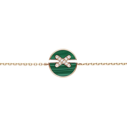 Mysitc JEUX DE BRACELET MALACHITE PINK GOLD DIAMONDS