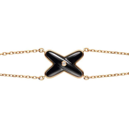 Mysitc JEUX BRACELET ONYX PINK GOLD 1 DIAMOND
