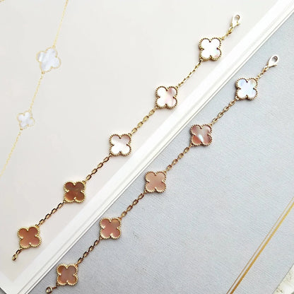 [Mysitc ]New  CLOVER 5 MOTIFS  PINK MOP BRACELET COLLECTION