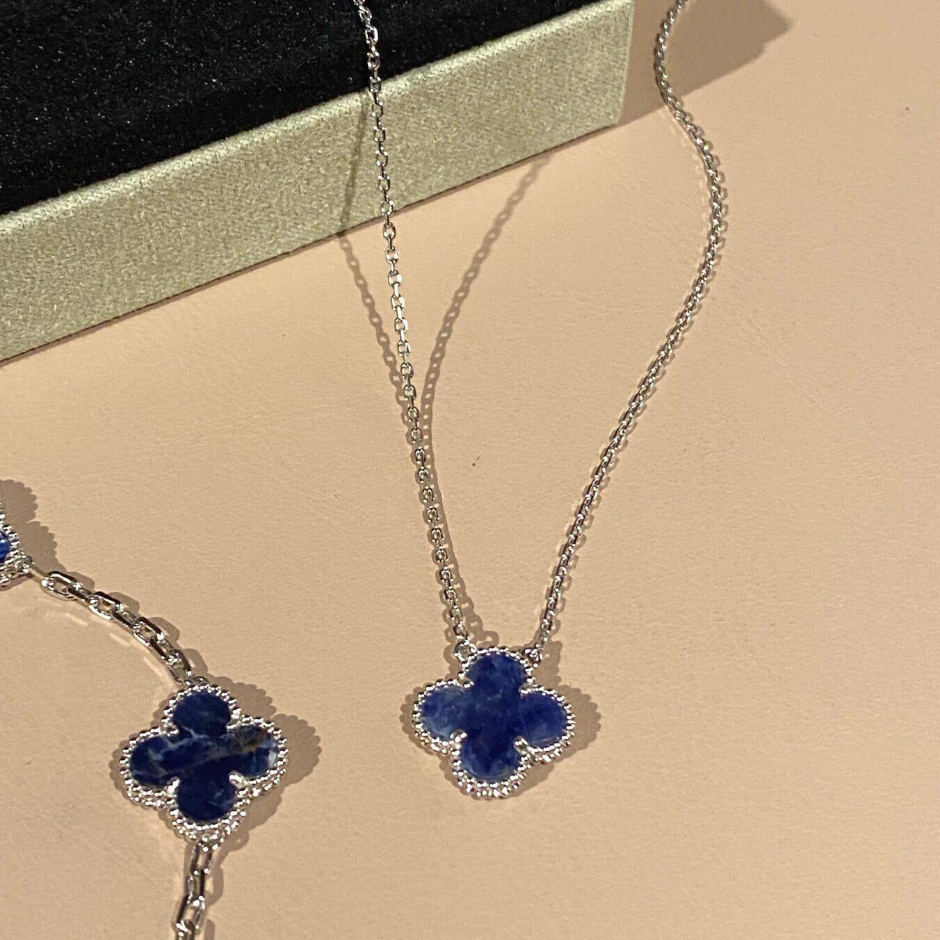 Mysitc CLOVER 15MM PIETERSITE NECKLACE SILVER