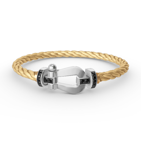 Mysitc FORCE LARGE HORSESHOE BLACK DIAMOND BRACELET SILVER