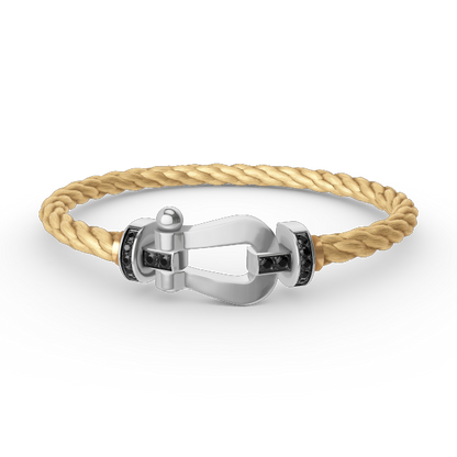 Mysitc FORCE LARGE HORSESHOE BLACK DIAMOND BRACELET SILVER