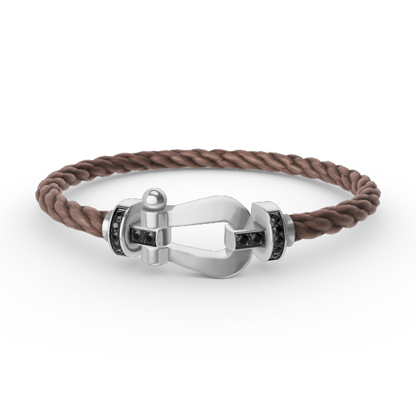 Mysitc FORCE LARGE HORSESHOE BLACK DIAMOND BRACELET SILVER