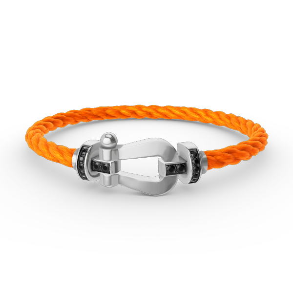 Mysitc FORCE LARGE HORSESHOE BLACK DIAMOND BRACELET SILVER