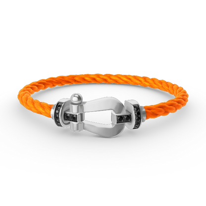 Mysitc FORCE LARGE HORSESHOE BLACK DIAMOND BRACELET SILVER