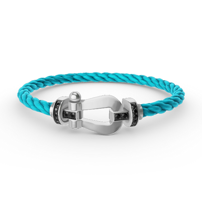 Mysitc FORCE LARGE HORSESHOE BLACK DIAMOND BRACELET SILVER
