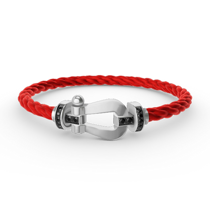 Mysitc FORCE LARGE HORSESHOE BLACK DIAMOND BRACELET SILVER