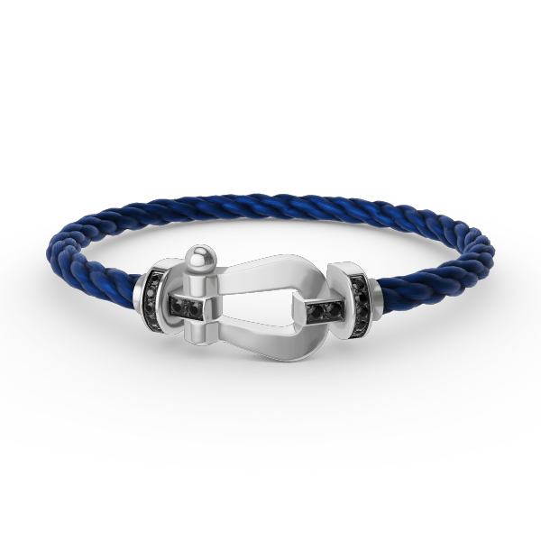 Mysitc FORCE LARGE HORSESHOE BLACK DIAMOND BRACELET SILVER
