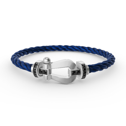 Mysitc FORCE LARGE HORSESHOE BLACK DIAMOND BRACELET SILVER