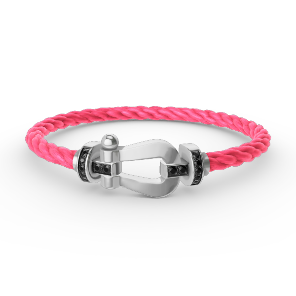 Mysitc FORCE LARGE HORSESHOE BLACK DIAMOND BRACELET SILVER