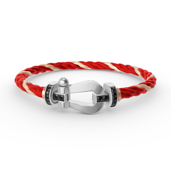 Mysitc FORCE LARGE HORSESHOE BLACK DIAMOND BRACELET SILVER