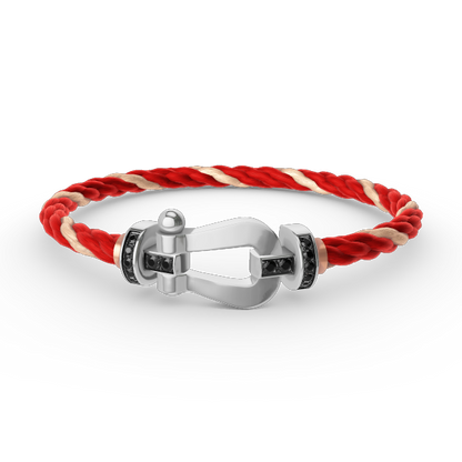 Mysitc FORCE LARGE HORSESHOE BLACK DIAMOND BRACELET SILVER