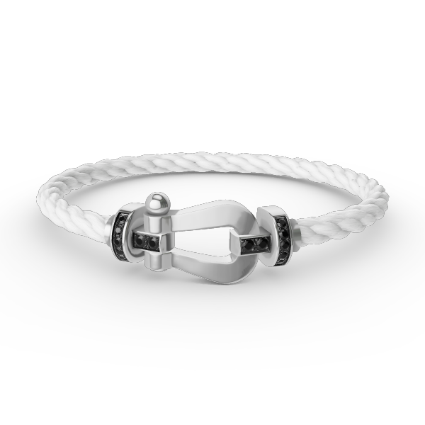 Mysitc FORCE LARGE HORSESHOE BLACK DIAMOND BRACELET SILVER
