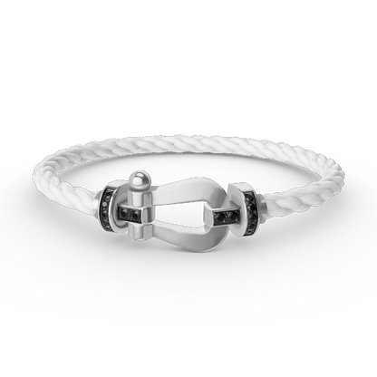 Mysitc FORCE LARGE HORSESHOE BLACK DIAMOND BRACELET SILVER