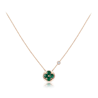 Mysitc SUN PEDANT PINK GOLD 1 DIAMOND NECKLACE