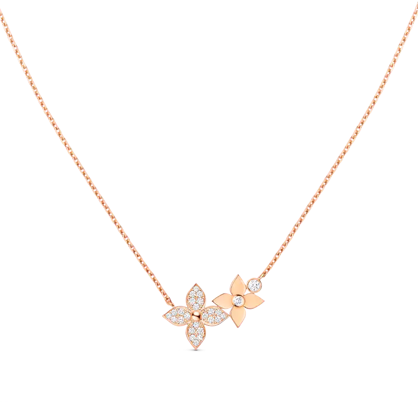 Mysitc STAR BLOSSOM NECKLACE PINK GOLD DIAMONDS