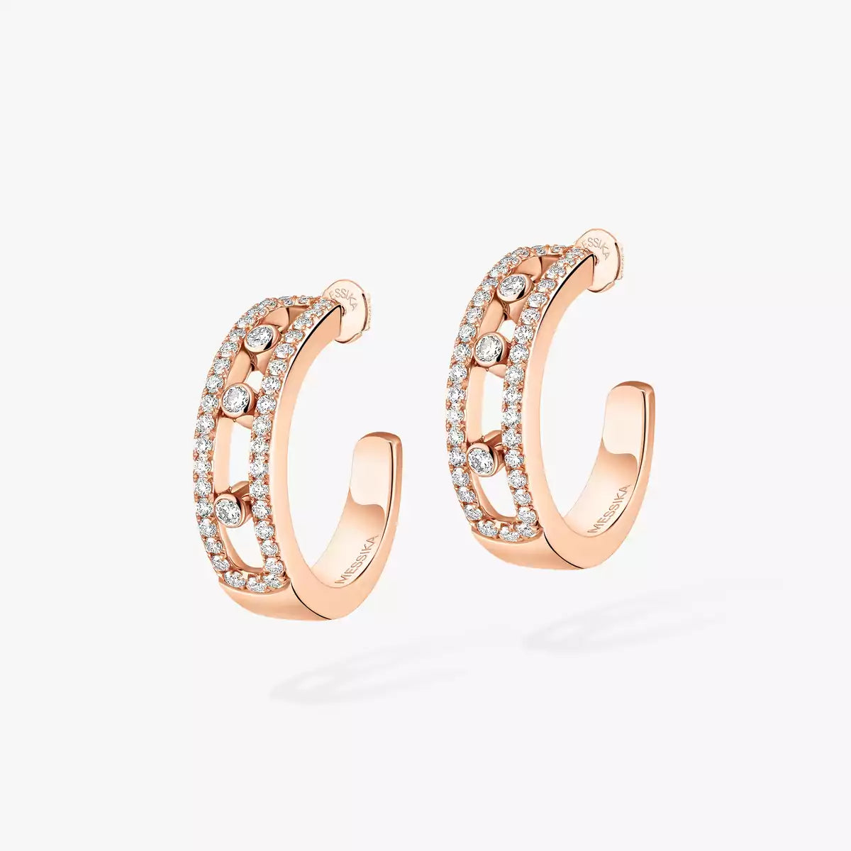 [ミスティック]ダイヤモンド パヴェ_ フープピアス ムーブ