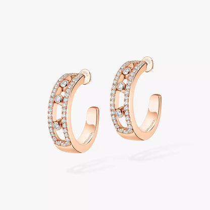 [ミスティック]ダイヤモンド パヴェ_ フープピアス ムーブ