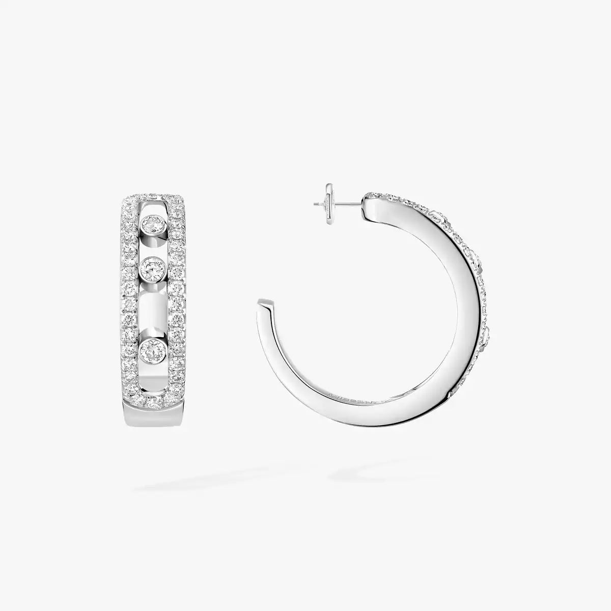 [ミスティック]ダイヤモンド パヴェ_ フープピアス ムーブ