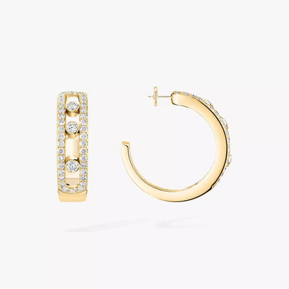 [ミスティック]ダイヤモンド パヴェ_ フープピアス ムーブ