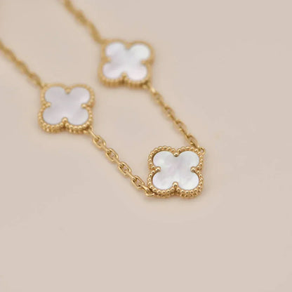 [Mysitc ]New CLOVER WHITE PEARL MOP 5 MOTIF BRACELET COLLECTION
