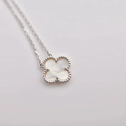 Mysitc CLOVER  15MM WHITE MOTHER-OF-PEARL SILVER