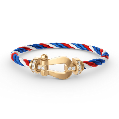 Mysitc FORCE LARGE HORSESHOE HALF DIAMOND BRACELET GOLD