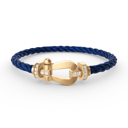Mysitc FORCE LARGE HORSESHOE HALF DIAMOND BRACELET GOLD