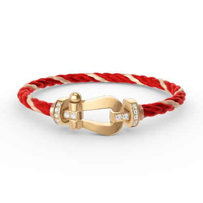 Mysitc FORCE LARGE HORSESHOE HALF DIAMOND BRACELET GOLD