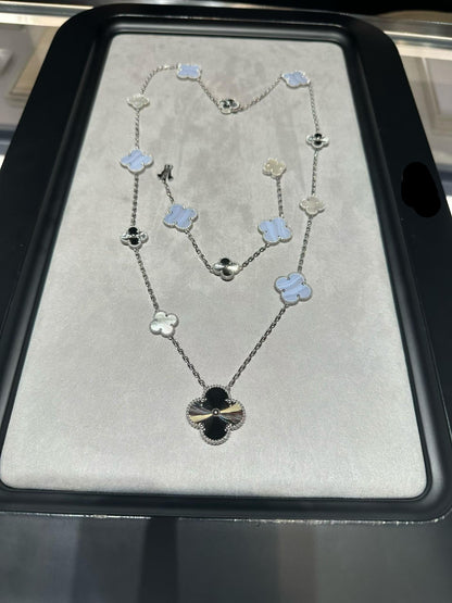 [Mysitc ] 25 NEW CLOVER 15 MOTIFS PURPLE CHALCEDONY