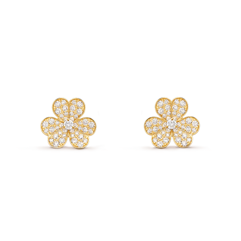 Mystic FRIVOLE GOLD FLOWER DIAMOND EARRINGS