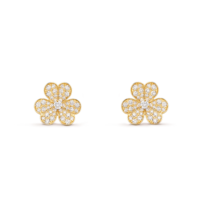 Mystic FRIVOLE GOLD FLOWER DIAMOND EARRINGS