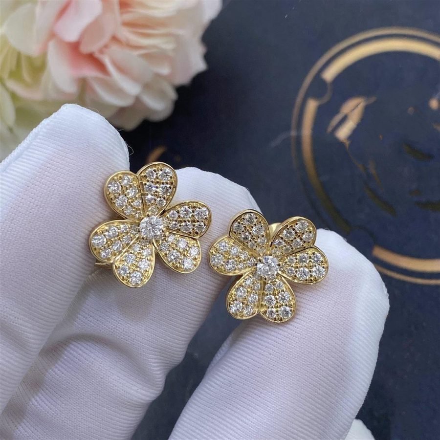 Mystic FRIVOLE GOLD FLOWER DIAMOND EARRINGS