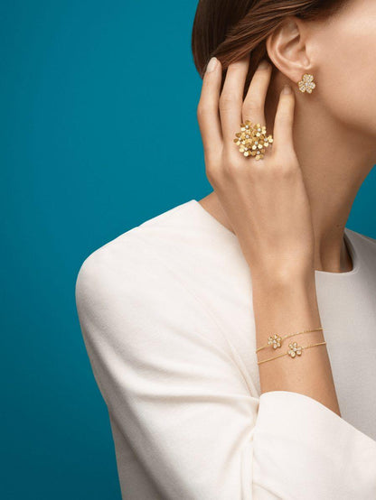 Mystic FRIVOLE GOLD FLOWER DIAMOND EARRINGS