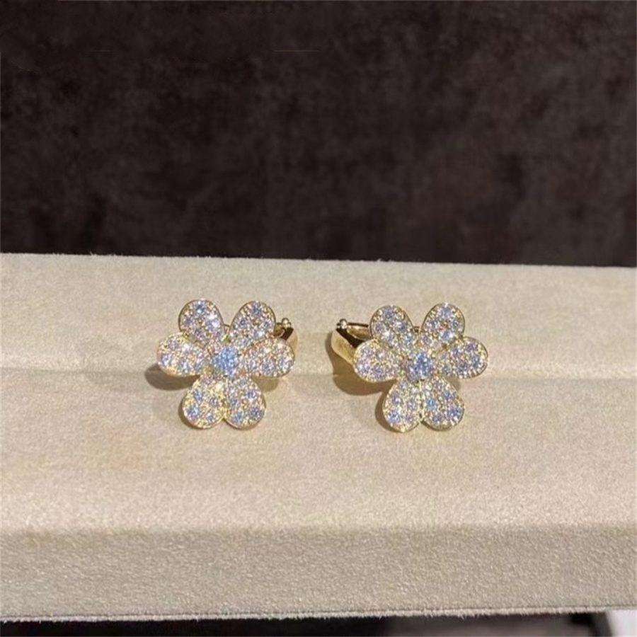 Mystic FRIVOLE GOLD FLOWER DIAMOND EARRINGS
