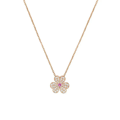 Mysitc FRIVOLE ROSE GOLD FLOWER DIAMOND NECKLACE