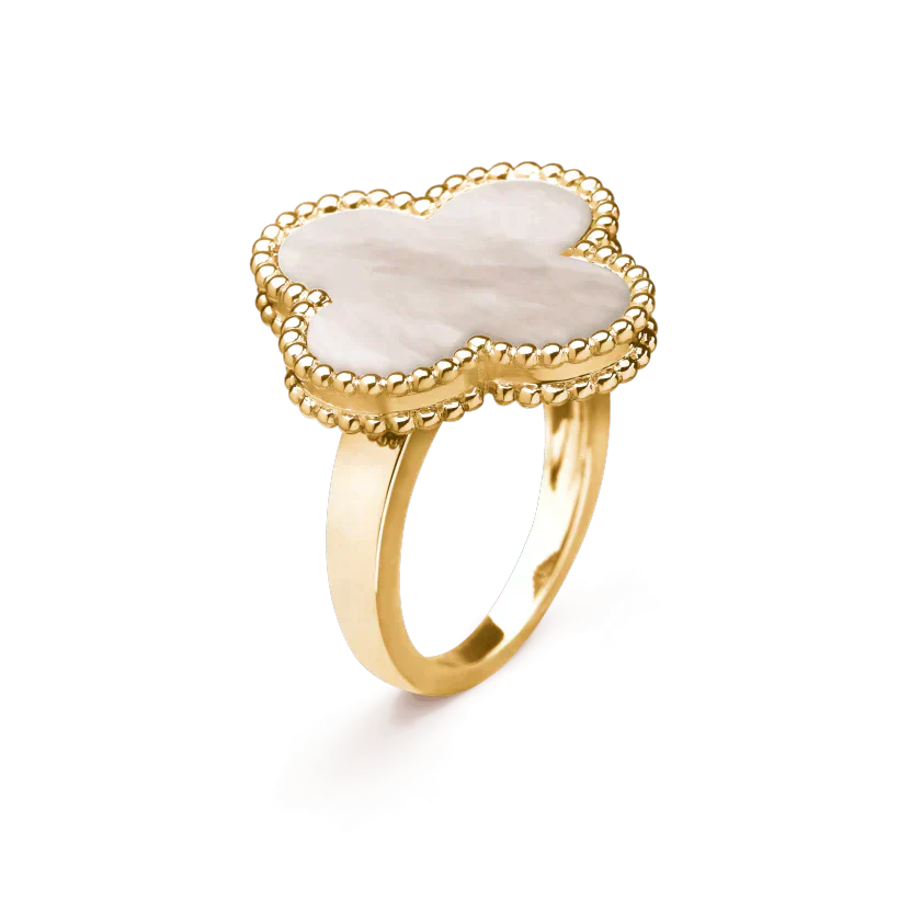 Mysitc CLOVER WHITE MOP RING