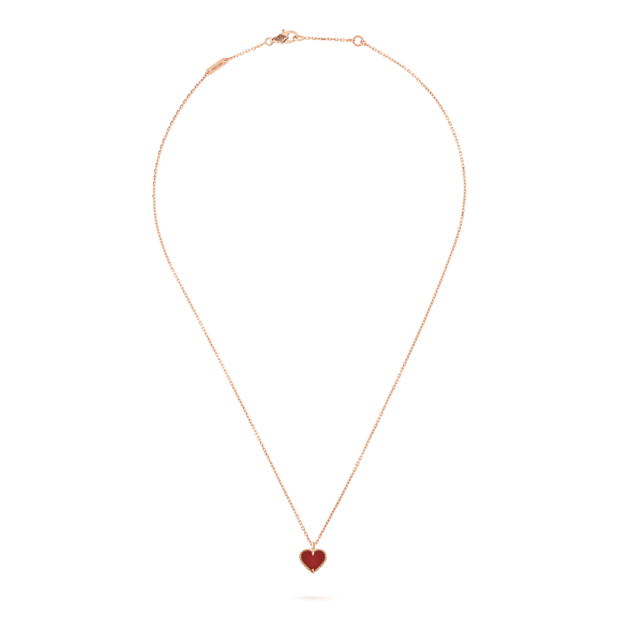 Mysitc SWEET CLOVER CARNELIAN HEART NECKLACE