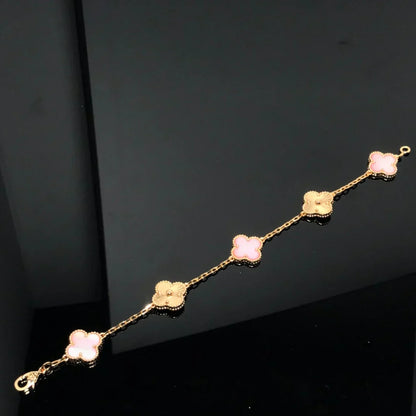[Mysitc ]New  CLOVER 5 MOTIFS  PINK MOP BRACELET COLLECTION