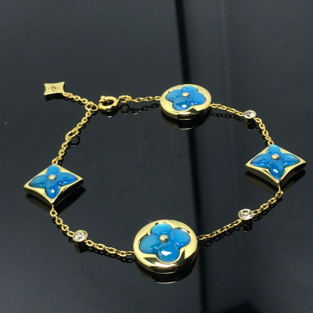 Mysitc STAR AND SUN 4 MOTIF BLUE BRACELET