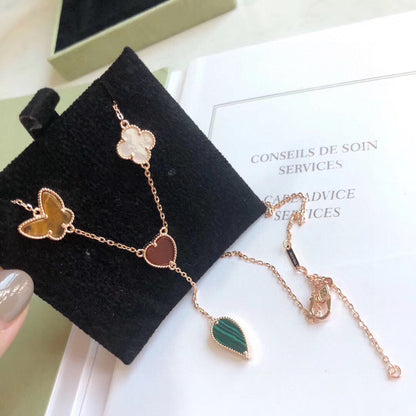 Mysitc LUCKY SPRING 4 MOTIFS ROSE GOLD NECKLACE