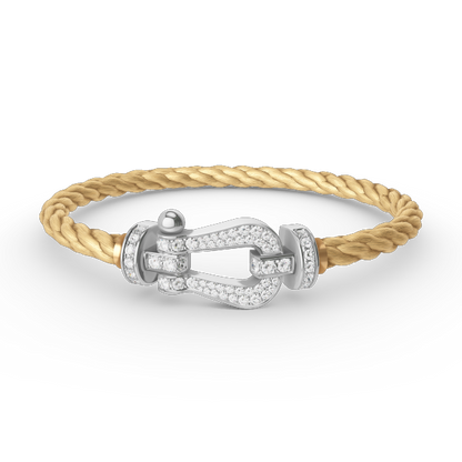 Mysitc FORCE LARGE HORSESHOE FULL DIAMOND BRACELET SILVER