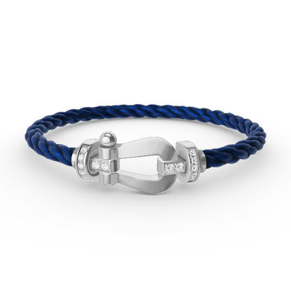 Mysitc FORCE LARGE HORSESHOE HALF DIAMOND BRACELET SILVER