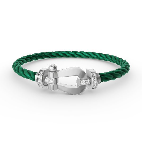 Mysitc FORCE LARGE HORSESHOE HALF DIAMOND BRACELET SILVER
