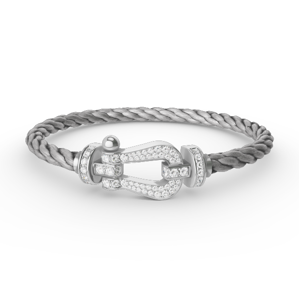 Mysitc FORCE LARGE HORSESHOE FULL DIAMOND BRACELET SILVER
