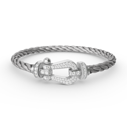 Mysitc FORCE LARGE HORSESHOE FULL DIAMOND BRACELET SILVER