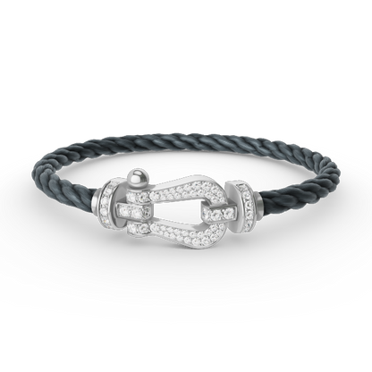 Mysitc FORCE LARGE HORSESHOE FULL DIAMOND BRACELET SILVER