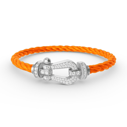 Mysitc FORCE LARGE HORSESHOE FULL DIAMOND BRACELET SILVER