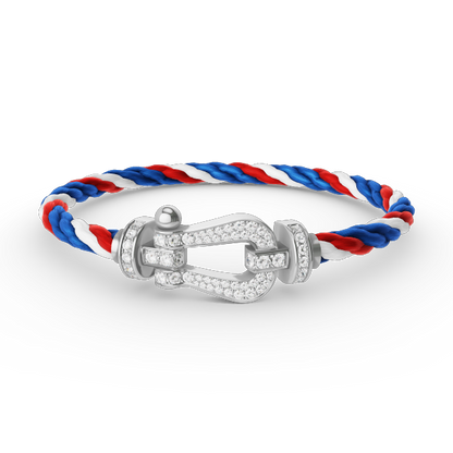 Mysitc FORCE LARGE HORSESHOE FULL DIAMOND BRACELET SILVER